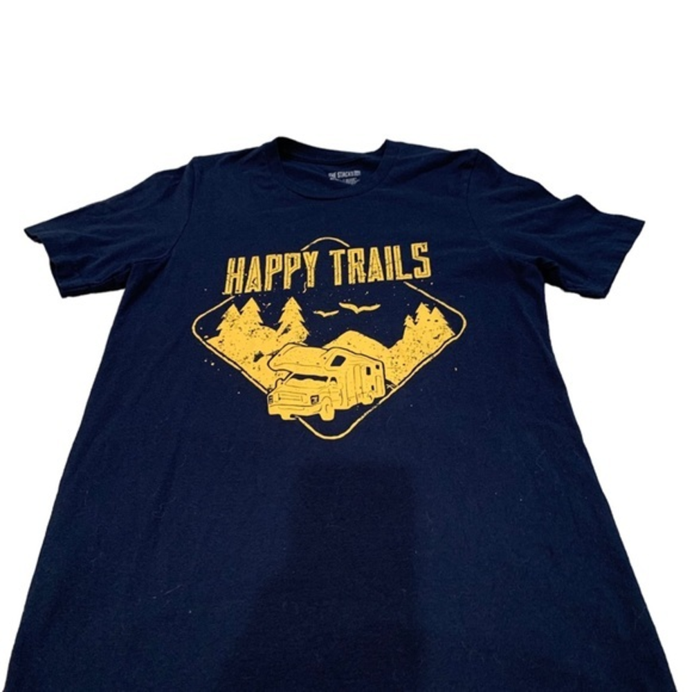 Happy Trails Short‎ Sleeve Blur Tee Men’s Size Med Camping